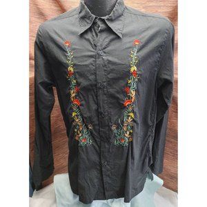 Blue Mushroom Music Fashion Black Long-Sleeve M